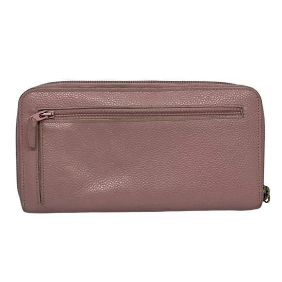 Auth CHANEL - A13228 Pink Calfskin Long Wallet Gold hardware - Picture 2 of 5